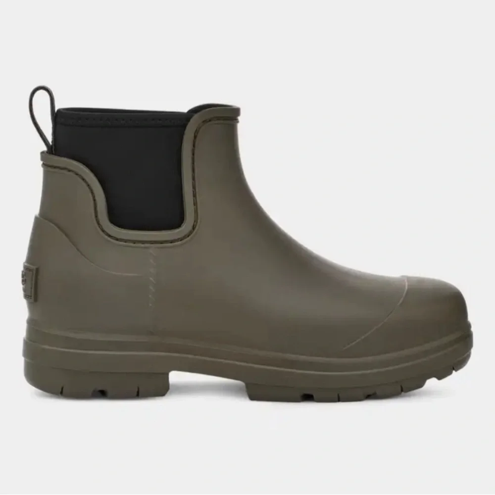 UGG Women's Olive Green Chelsea Rain Boots with Black Elastic